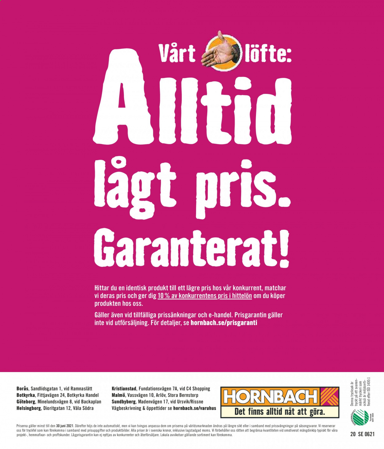 Hornbach reklamblad - 1/6 2021 - 30/6 2021.