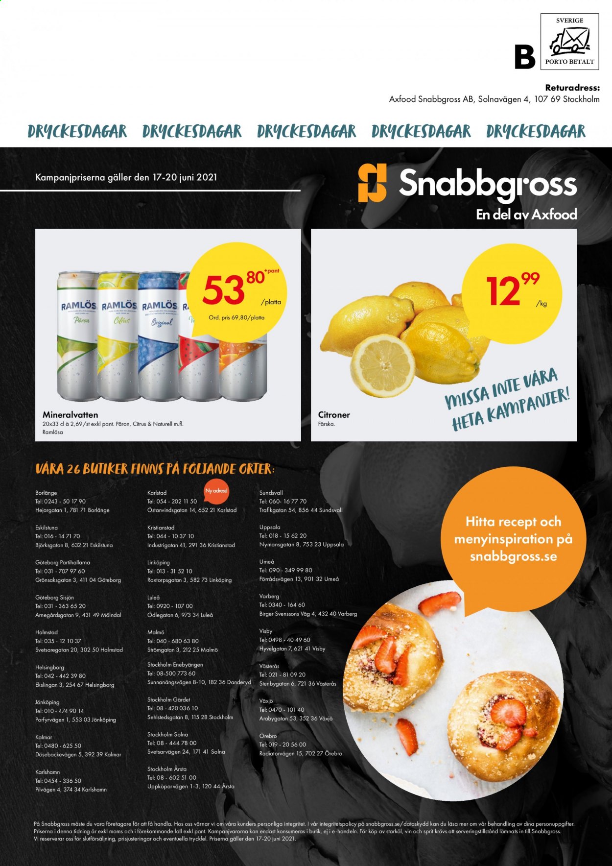Axfood Snabbgross reklamblad - 17/6 2021 - 20/6 2021.