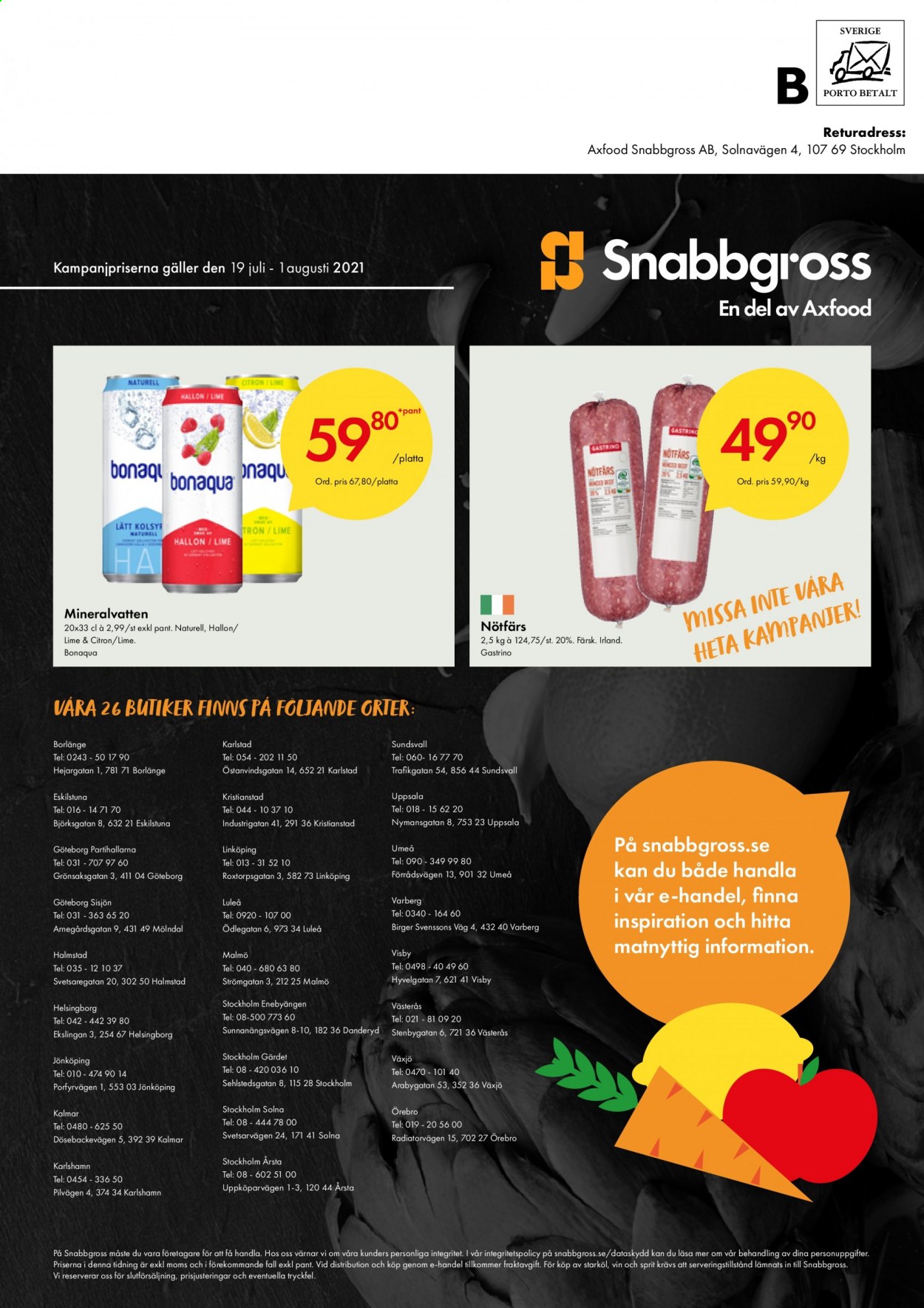 Axfood Snabbgross reklamblad - 19/7 2021 - 1/8 2021.