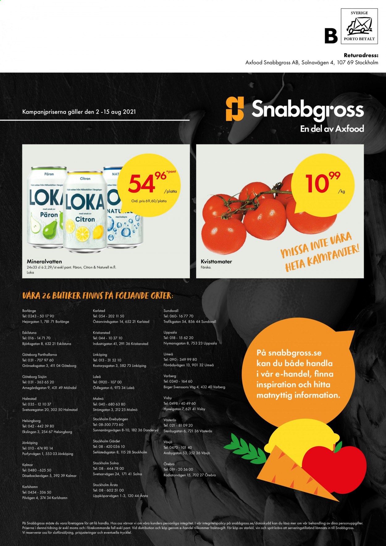 Axfood Snabbgross reklamblad - 2/8 2021 - 15/8 2021.