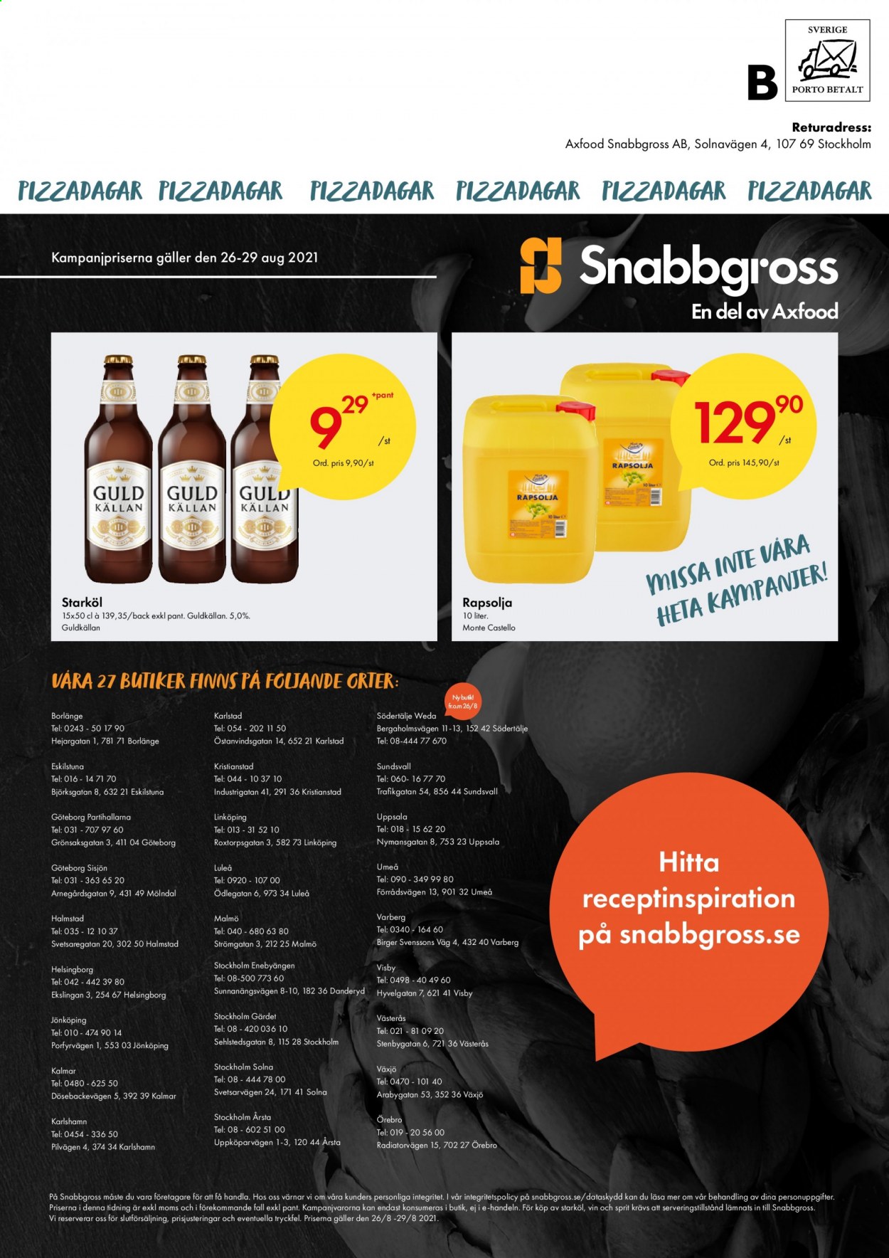 Axfood Snabbgross reklamblad - 26/8 2021 - 29/8 2021.