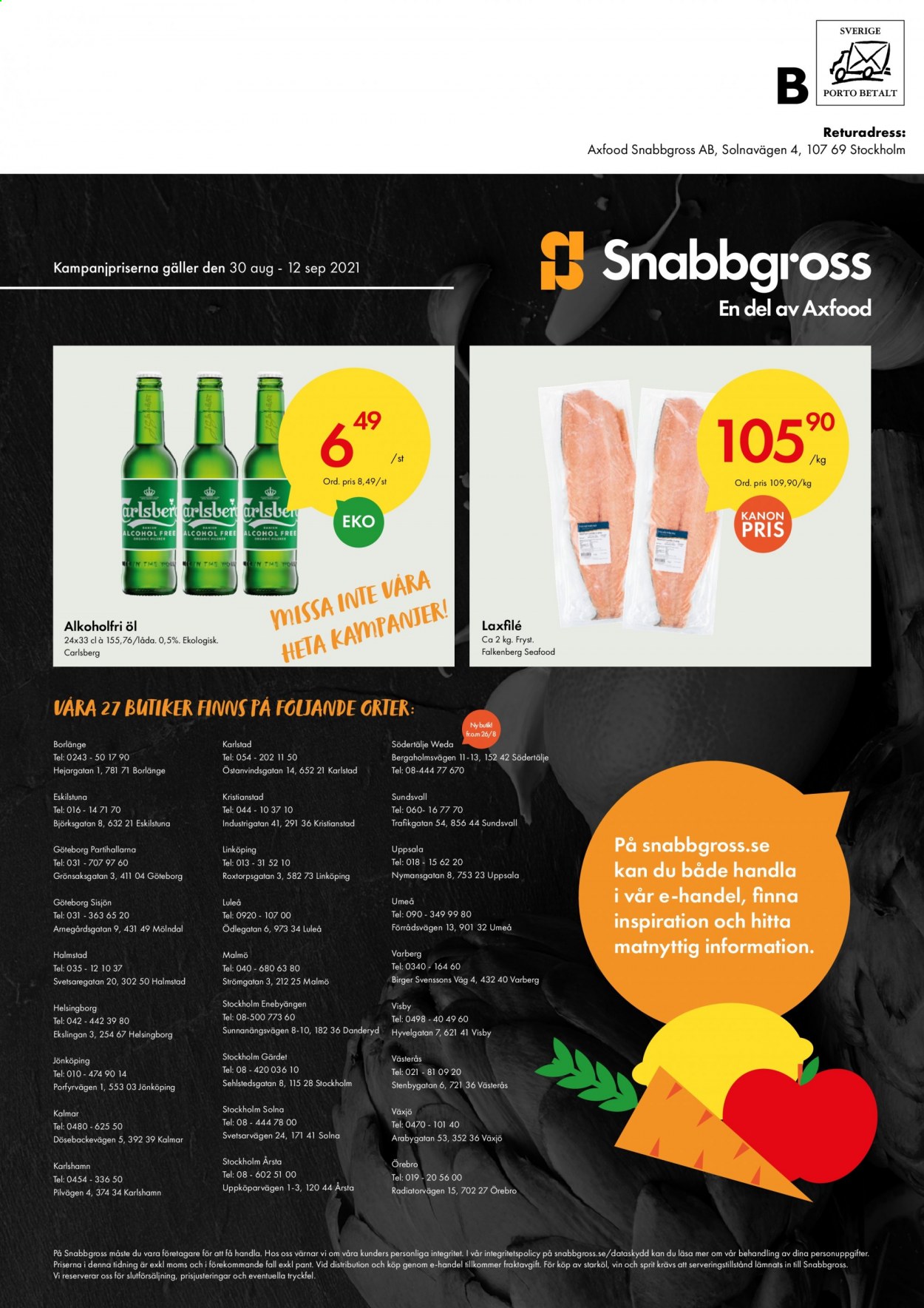 Axfood Snabbgross reklamblad - 30/8 2021 - 12/9 2021.