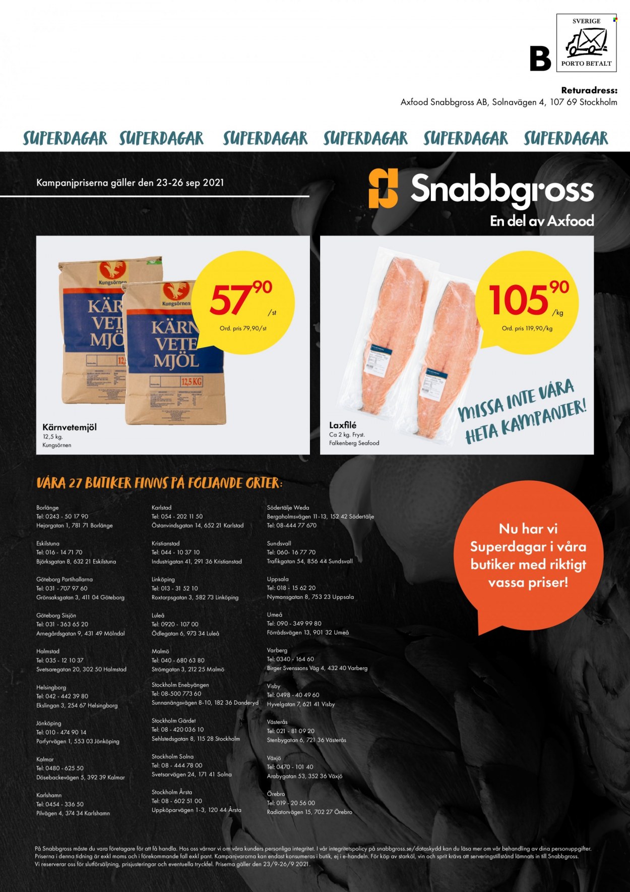 Axfood Snabbgross reklamblad - 23/9 2021 - 26/9 2021.