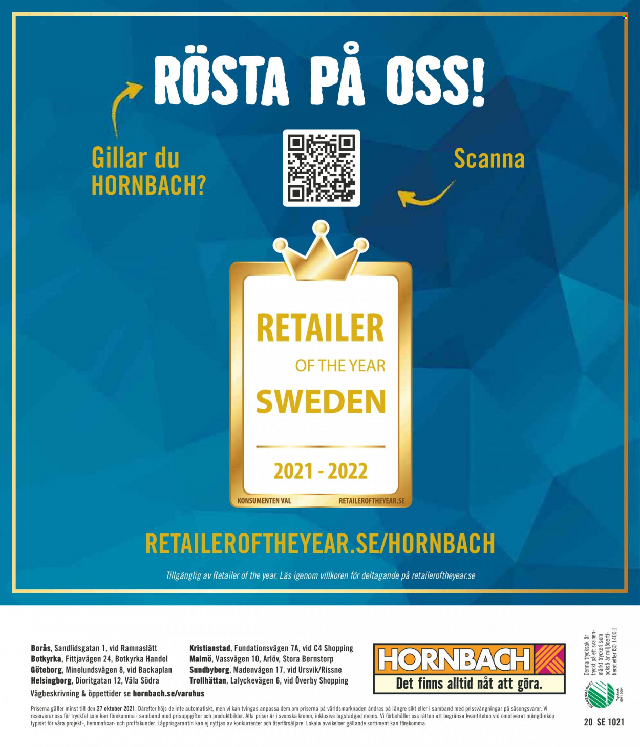 Hornbach reklamblad - 25/9 2021 - 27/10 2021.