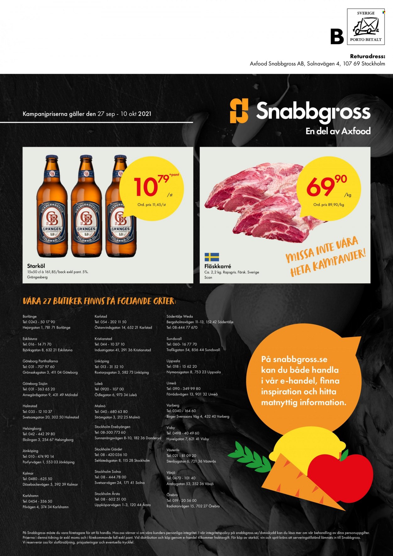 Axfood Snabbgross reklamblad - 27/9 2021 - 10/10 2021.
