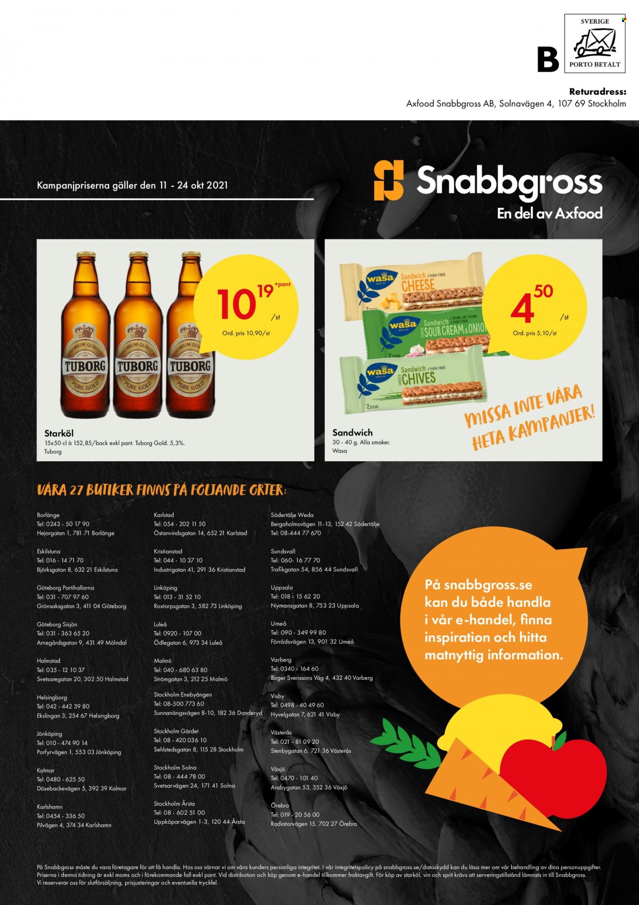 Axfood Snabbgross reklamblad - 11/10 2021 - 24/10 2021.