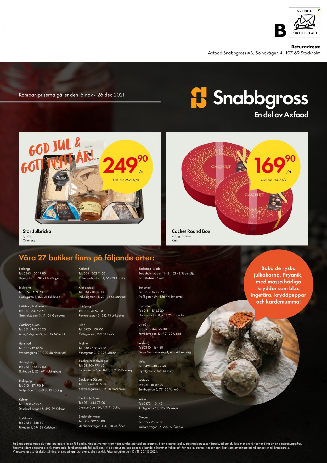Axfood Snabbgross reklamblad - 15/11 2021 - 26/12 2021.