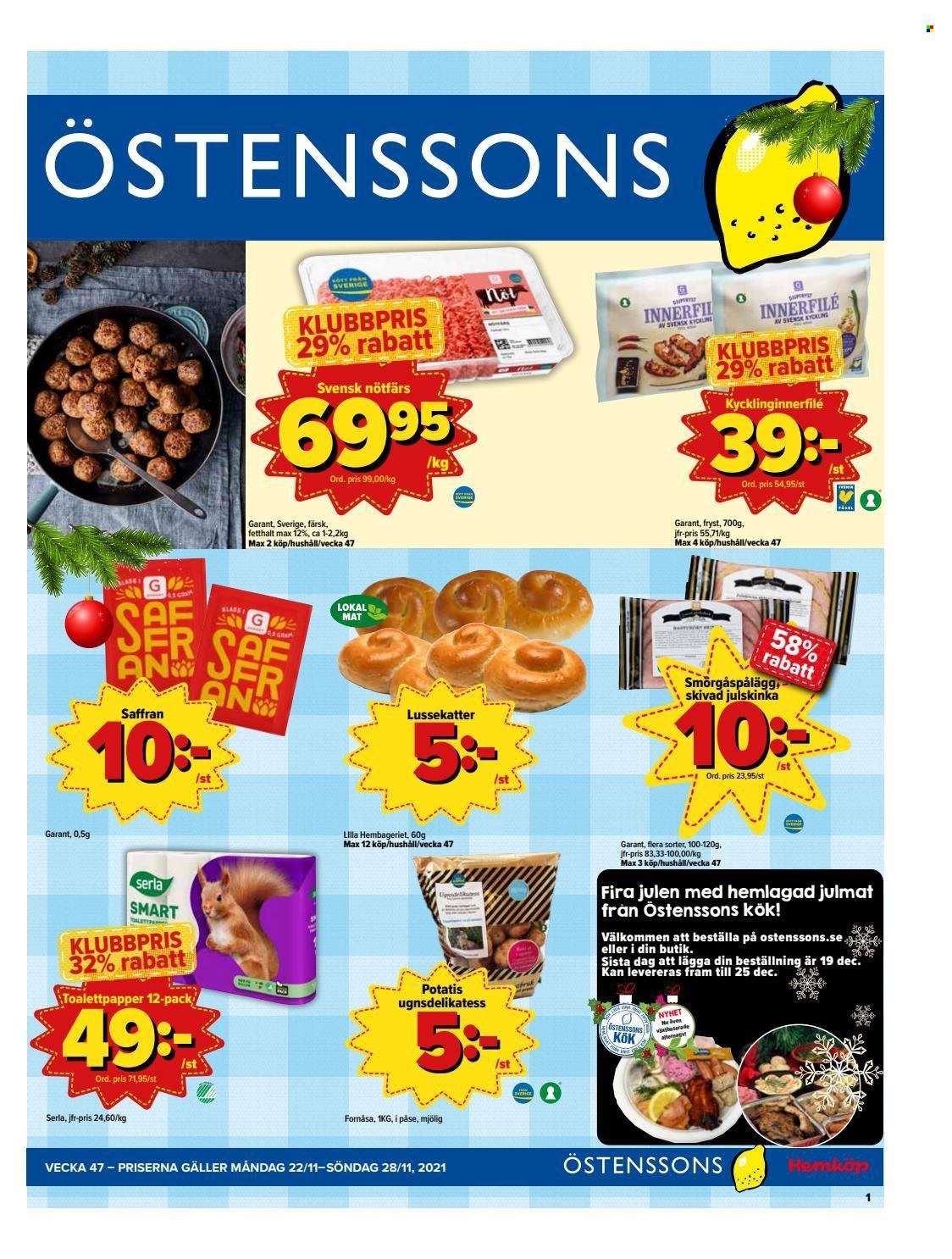 Östenssons reklamblad - 22/11 2021 - 28/11 2021.