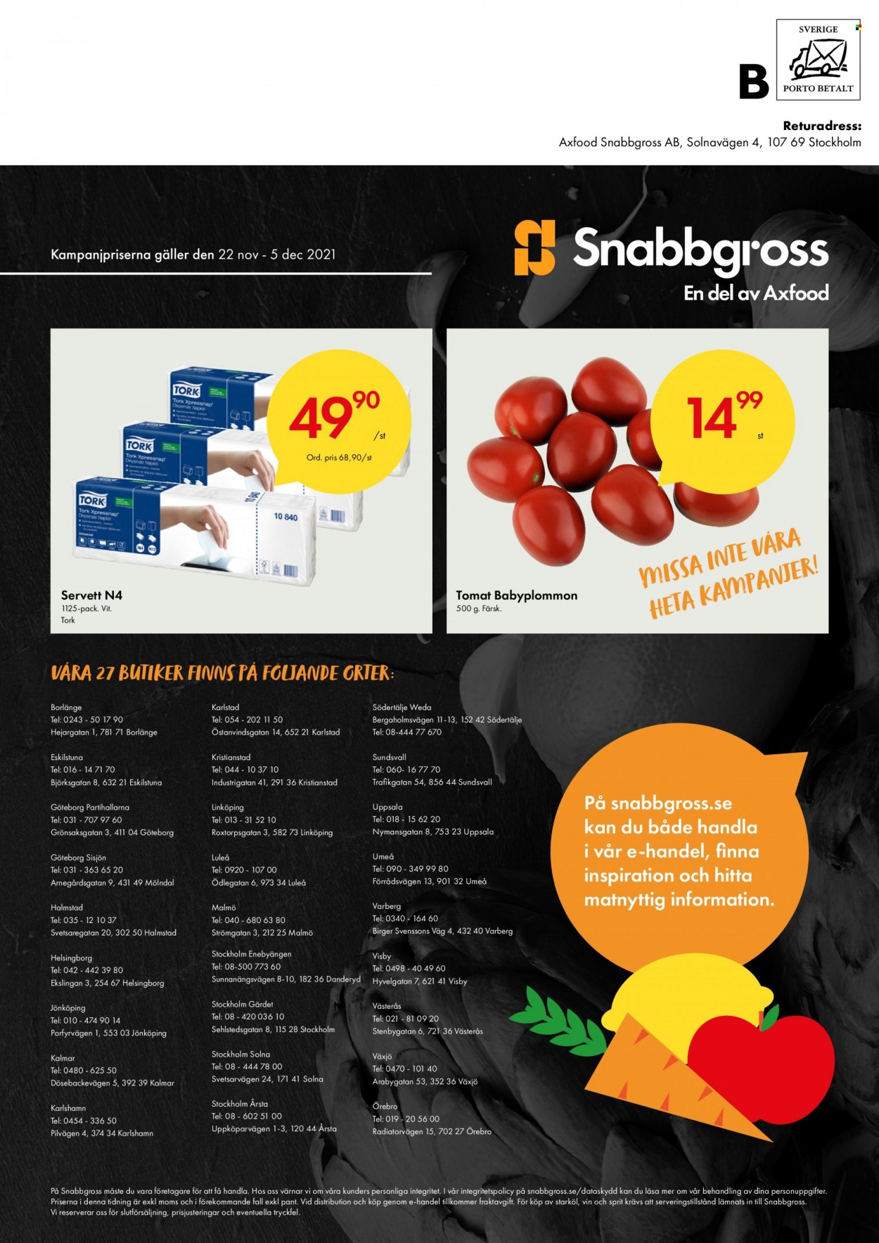 Axfood Snabbgross reklamblad - 22/11 2021 - 5/12 2021.