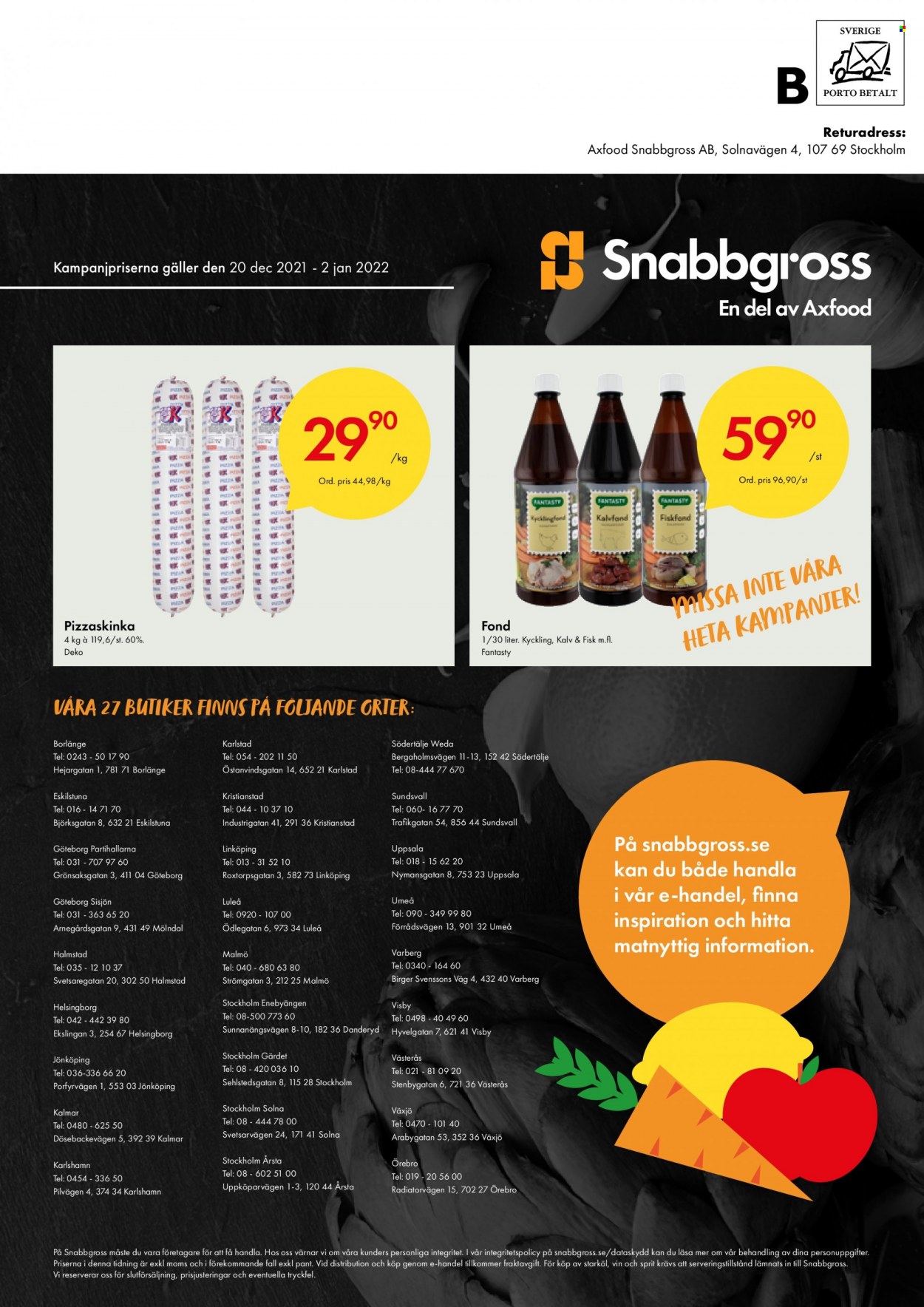 Axfood Snabbgross reklamblad - 20/12 2021 - 2/1 2022.