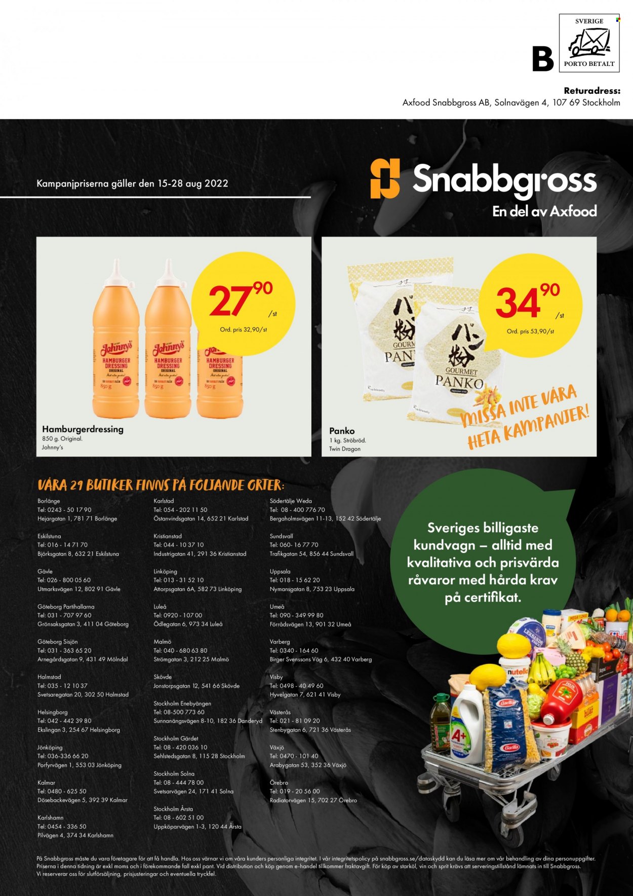 Axfood Snabbgross reklamblad - 15/8 2022 - 28/8 2022.