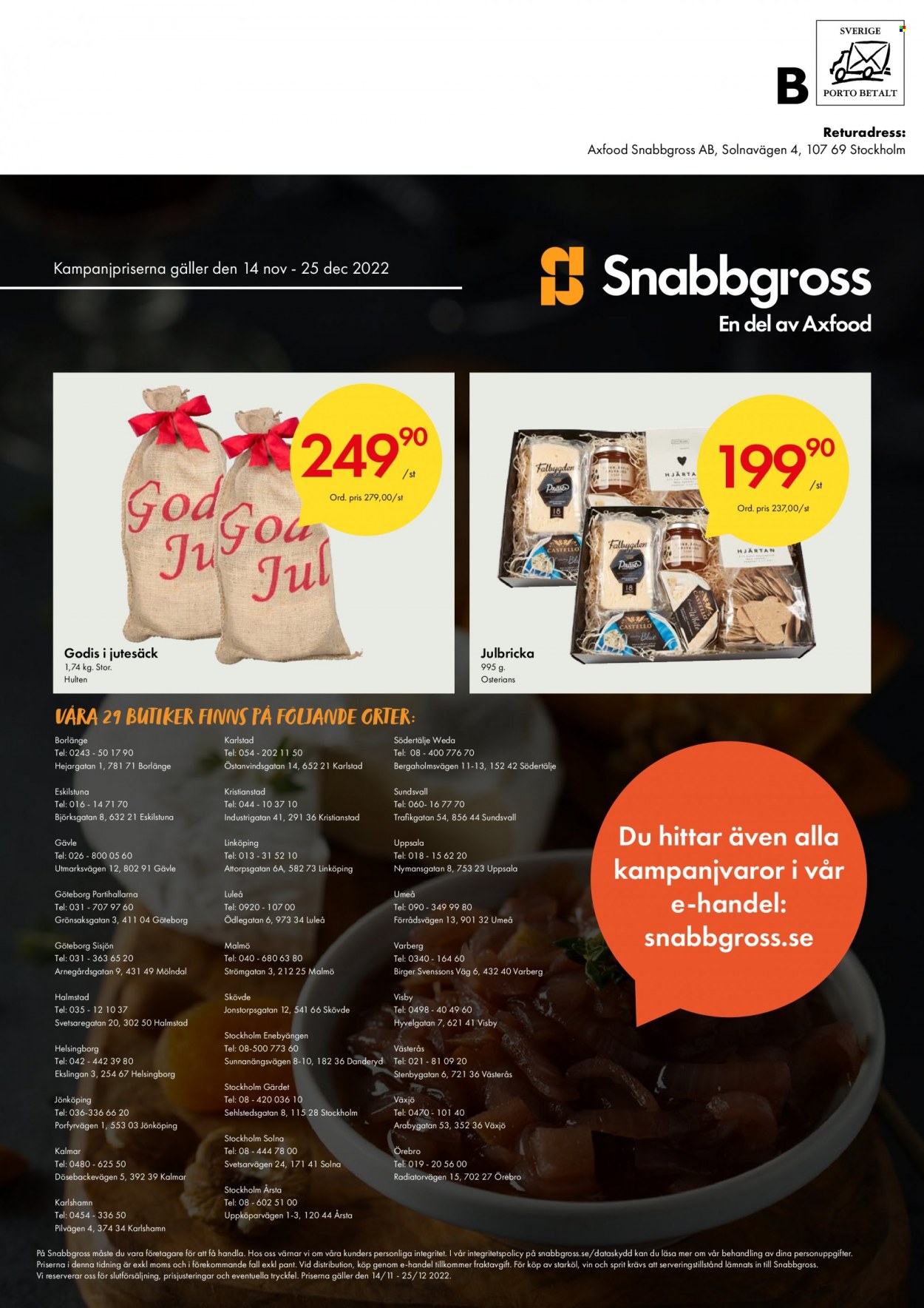 Axfood Snabbgross reklamblad - 14/11 2022 - 25/12 2022.
